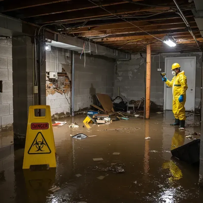 Flooded Basement Electrical Hazard in Saint Helen, MI Property